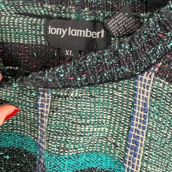 Tony Lambert vintage 90’s distressed look grandpa sweater. Size XL - Picture 3 of 6